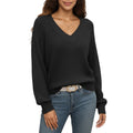 Anna-Kaci Women's Off-Shoulder Knit Sweater with Pointelle Sleeves and Relaxed Fit