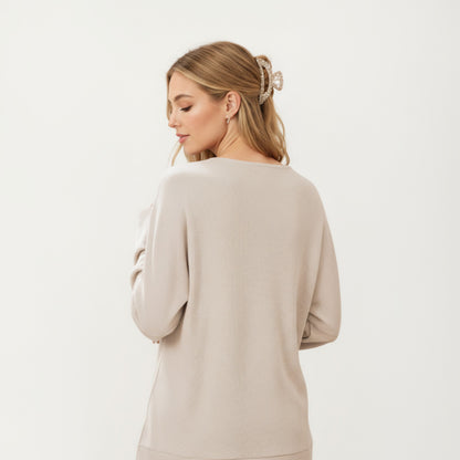 Anna-Kaci Women's Long Sleeve Pullover Hoodie with Kangaroo Pocket and Drawstring Detail