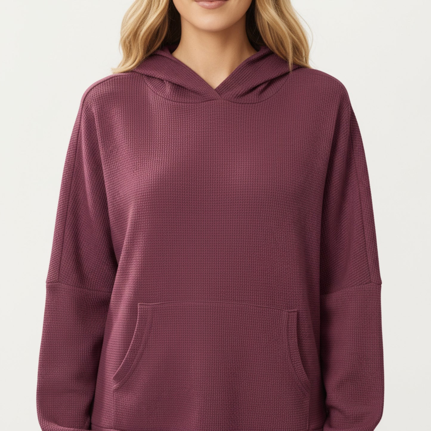 Anna-Kaci Women's Long Sleeve Pullover Hoodie with Kangaroo Pocket and Drawstring Detail