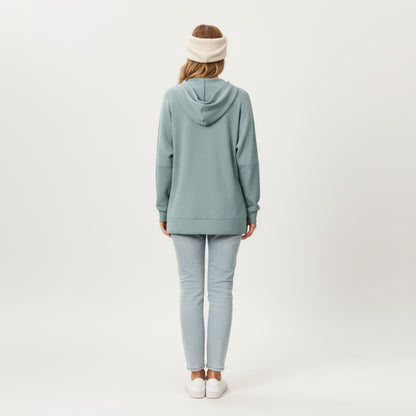 Anna-Kaci Women's Long Sleeve Pullover Hoodie with Kangaroo Pocket and Drawstring Detail