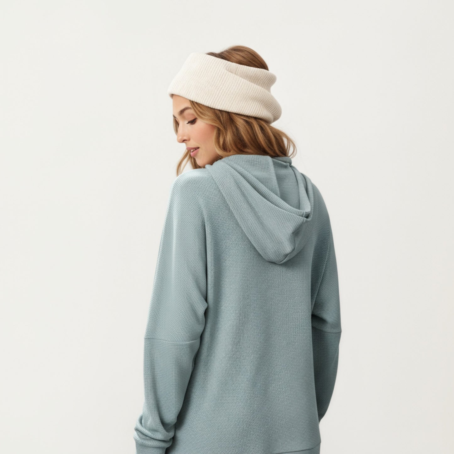 Anna-Kaci Women's Long Sleeve Pullover Hoodie with Kangaroo Pocket and Drawstring Detail