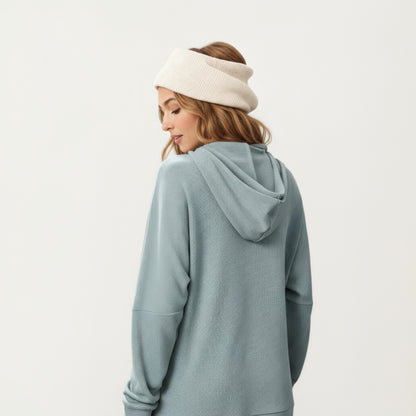 Anna-Kaci Women's Long Sleeve Pullover Hoodie with Kangaroo Pocket and Drawstring Detail