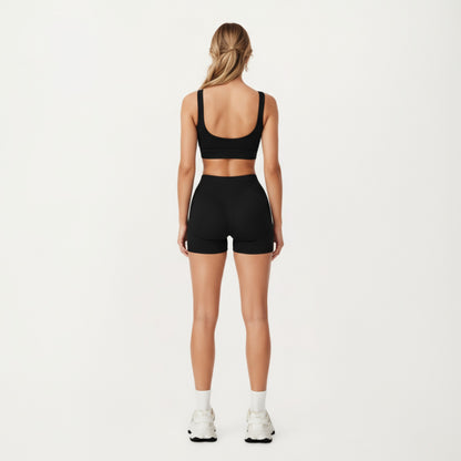 Anna-Kaci Active Women's Square Neck Sports Bra with Contour Seam Design and Wide Supportive Straps