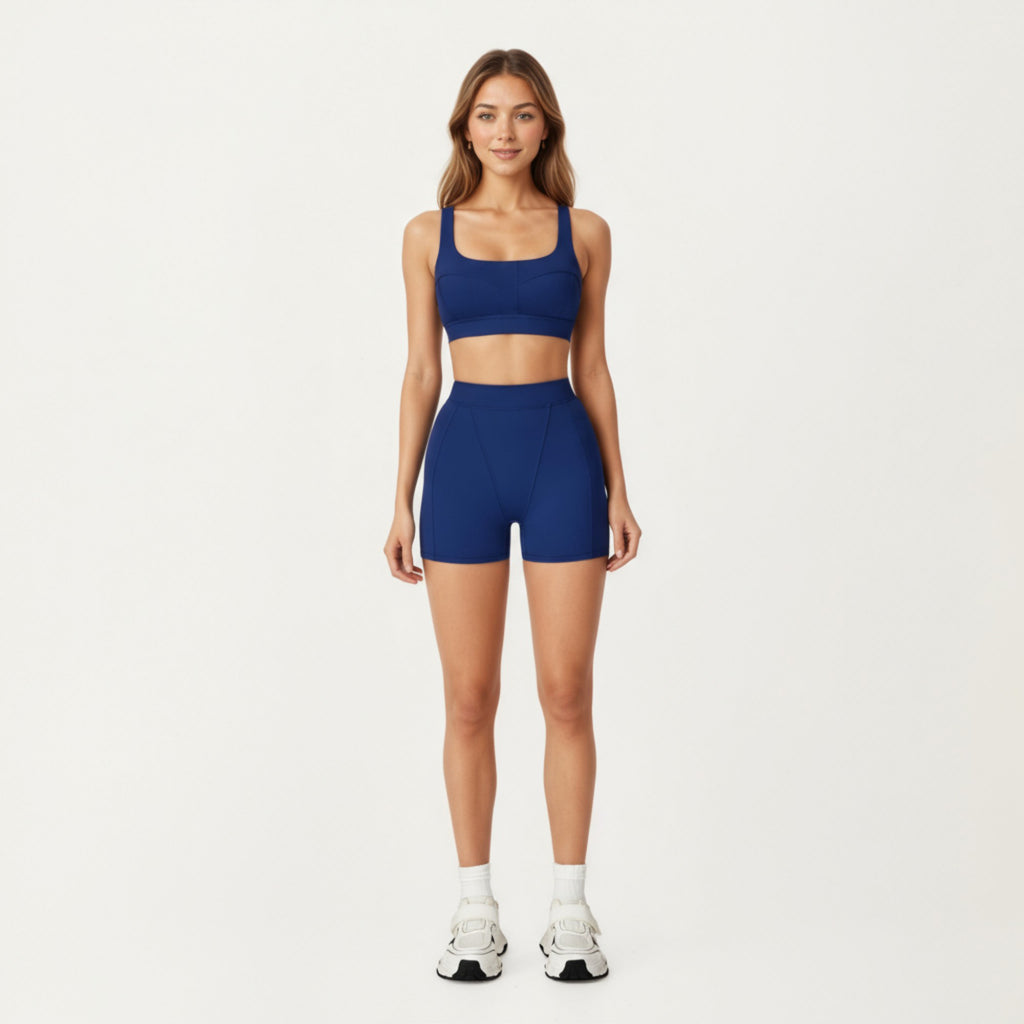Anna-Kaci Active Women's Square Neck Sports Bra with Contour Seam Design and Wide Supportive Straps