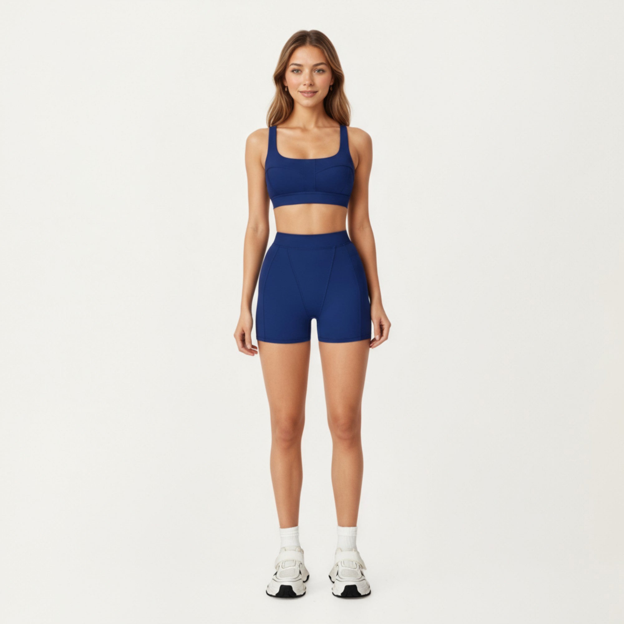 Anna-Kaci Active Women's Square Neck Sports Bra with Contour Seam Design and Wide Supportive Straps