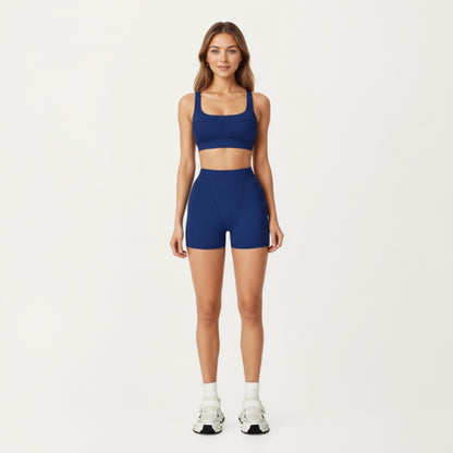 Anna-Kaci Active Women's Square Neck Sports Bra with Contour Seam Design and Wide Supportive Straps