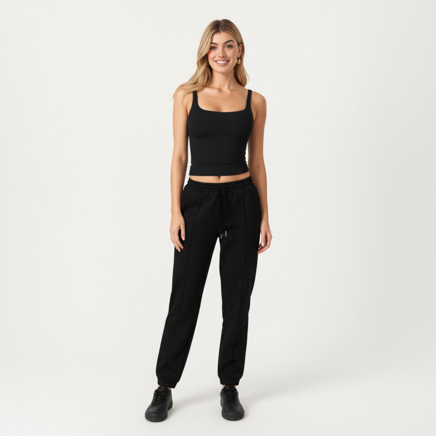 Anna-Kaci Active Women's Square Neck Ribbed Tank Top with Body-Hugging Fit