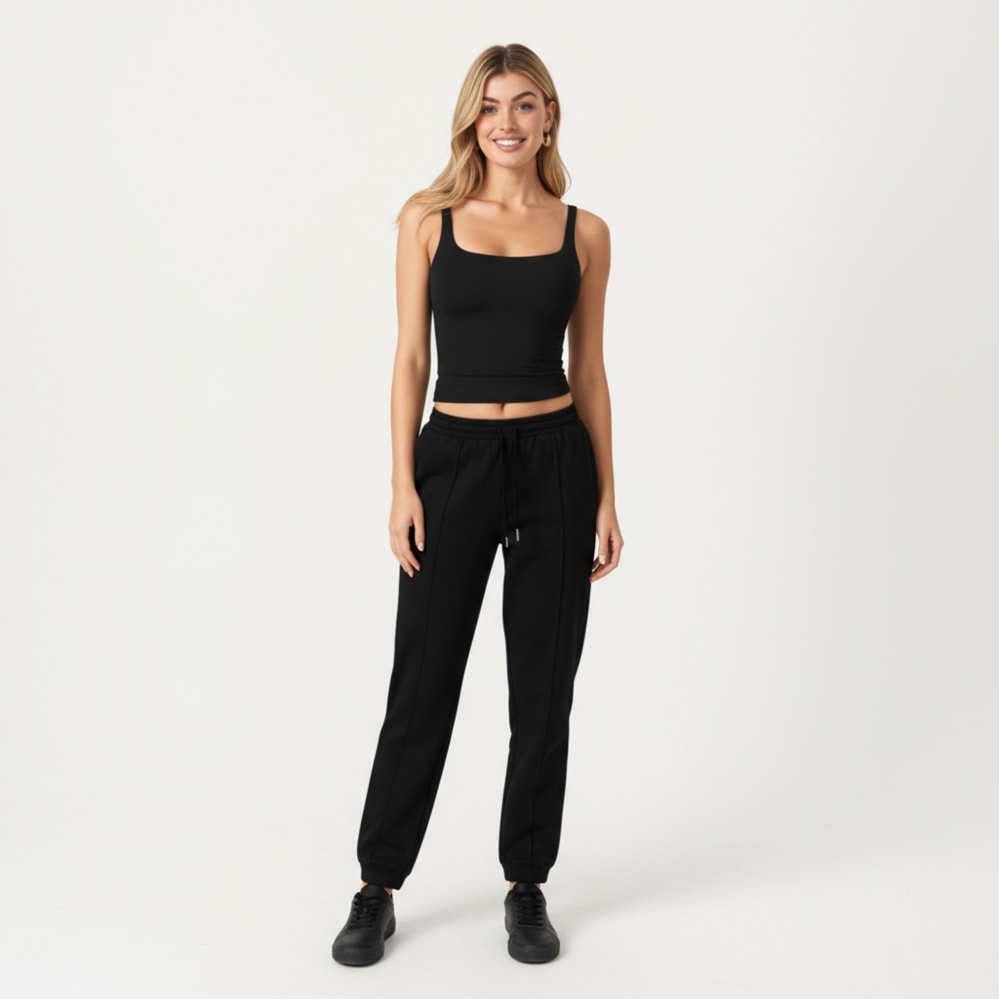 Anna-Kaci Active Women's Square Neck Ribbed Tank Top with Body-Hugging Fit