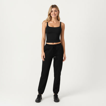 Anna-Kaci Active Women's Square Neck Ribbed Tank Top with Body-Hugging Fit
