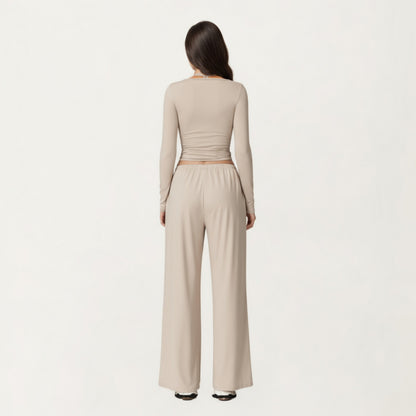 Anna-Kaci Active Women's V-Neck Belted Waist Layering Piece Outwear with Front Tie Detail