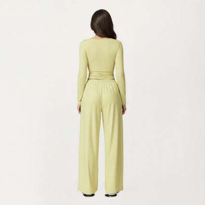 Anna-Kaci Active Women's V-Neck Belted Waist Layering Piece Outwear with Front Tie Detail