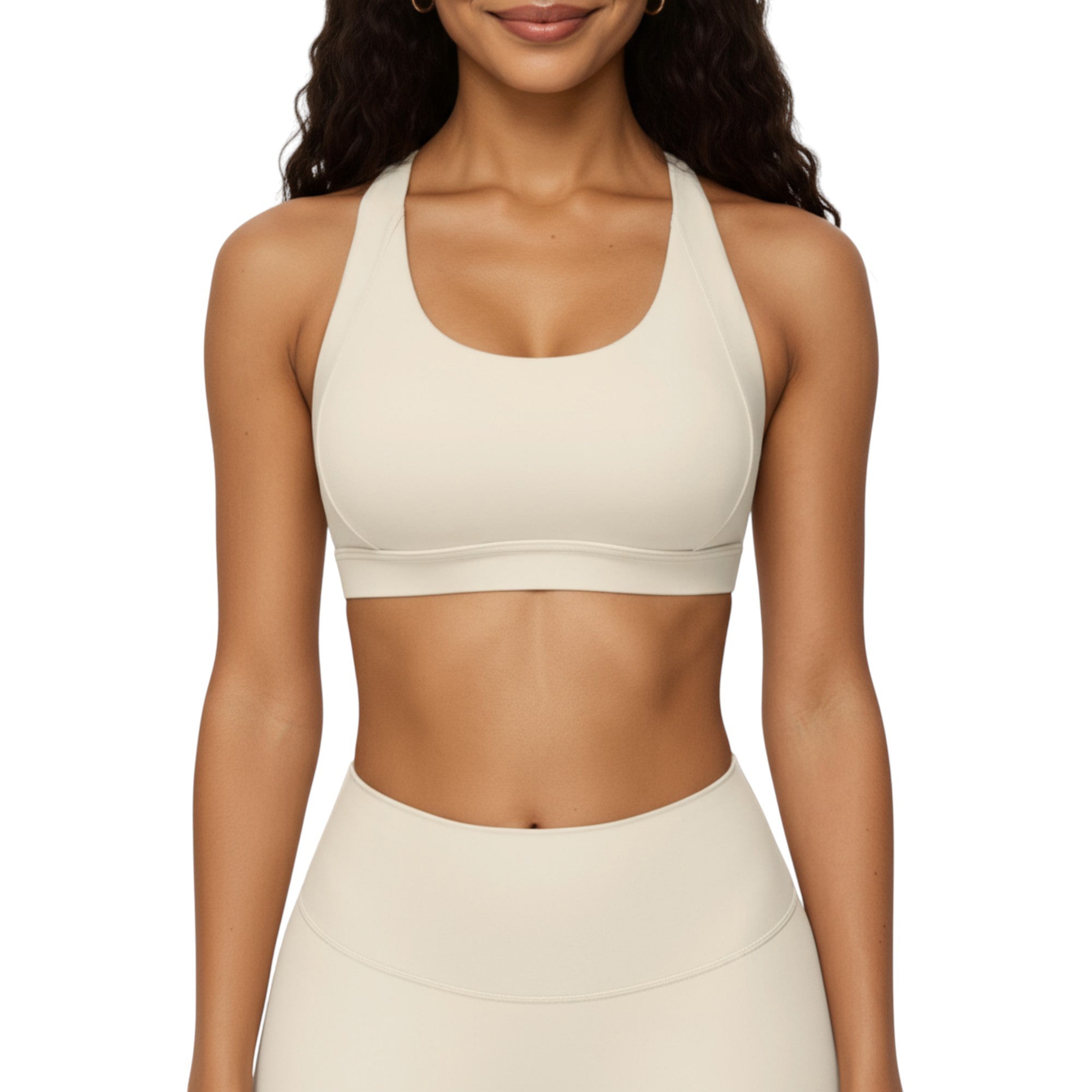 Anna-Kaci Active Women's Scoop Neck Racerback Sports Bra with Smooth Stretch Fabric and Supportive Fit