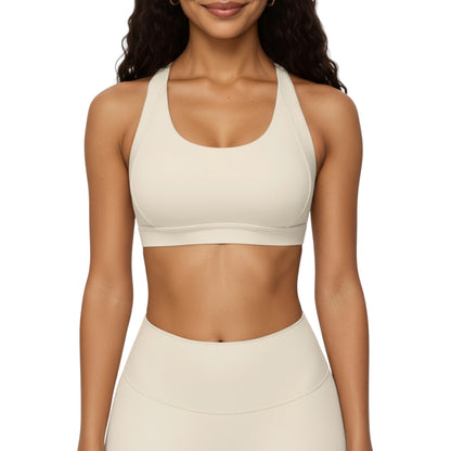 Anna-Kaci Active Women's Scoop Neck Racerback Sports Bra with Smooth Stretch Fabric and Supportive Fit