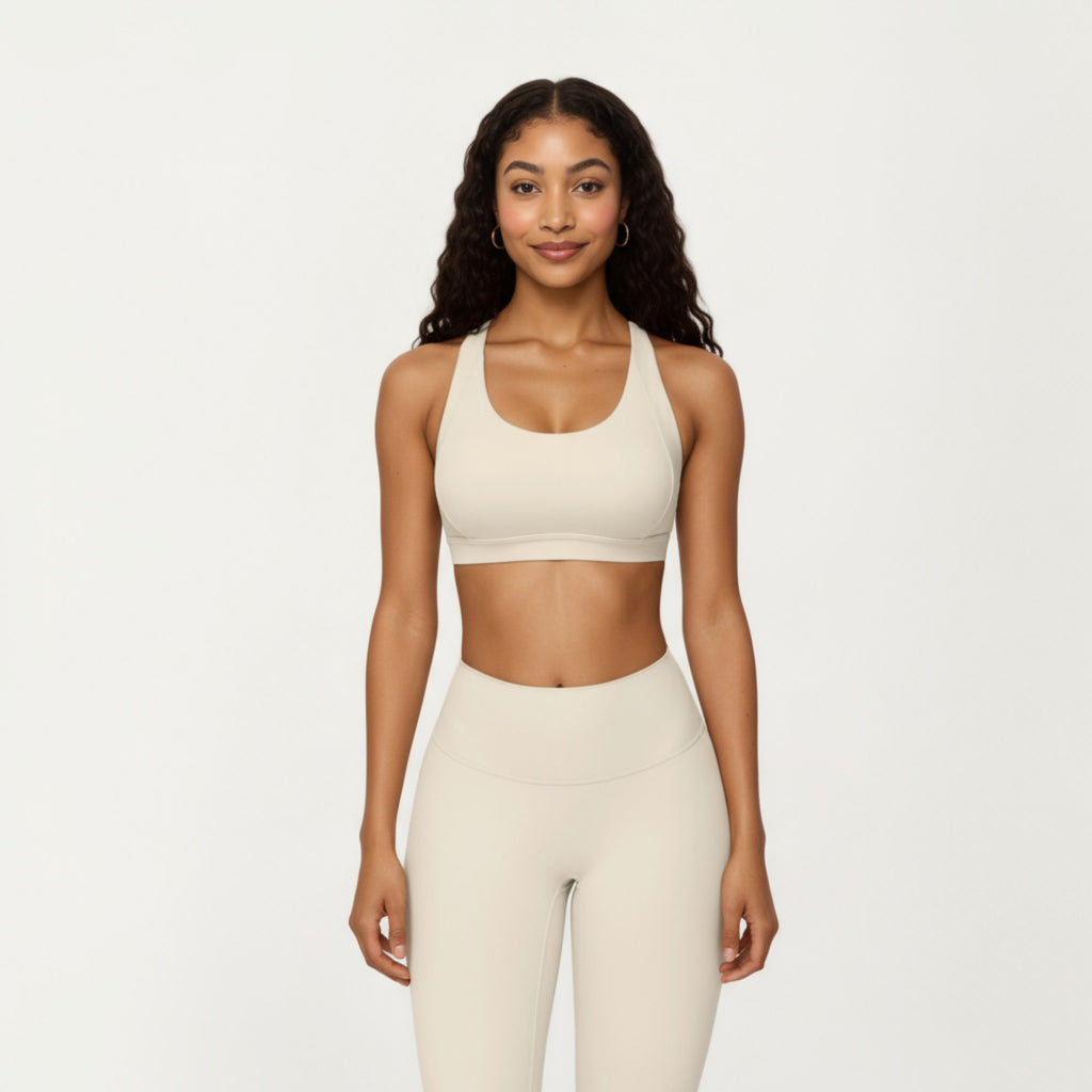Anna-Kaci Active Women's Scoop Neck Racerback Sports Bra with Smooth Stretch Fabric and Supportive Fit