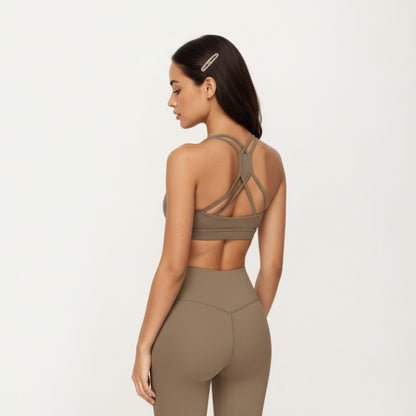 Anna-Kaci Active Women's Scoop Neck Racerback Sports Bra with Smooth Stretch Fabric and Supportive Fit