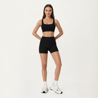 Anna-Kaci Active Women's High Waist Seam Detailed Active Shorts with Supportive Stretch Fabric and Flattering Fit