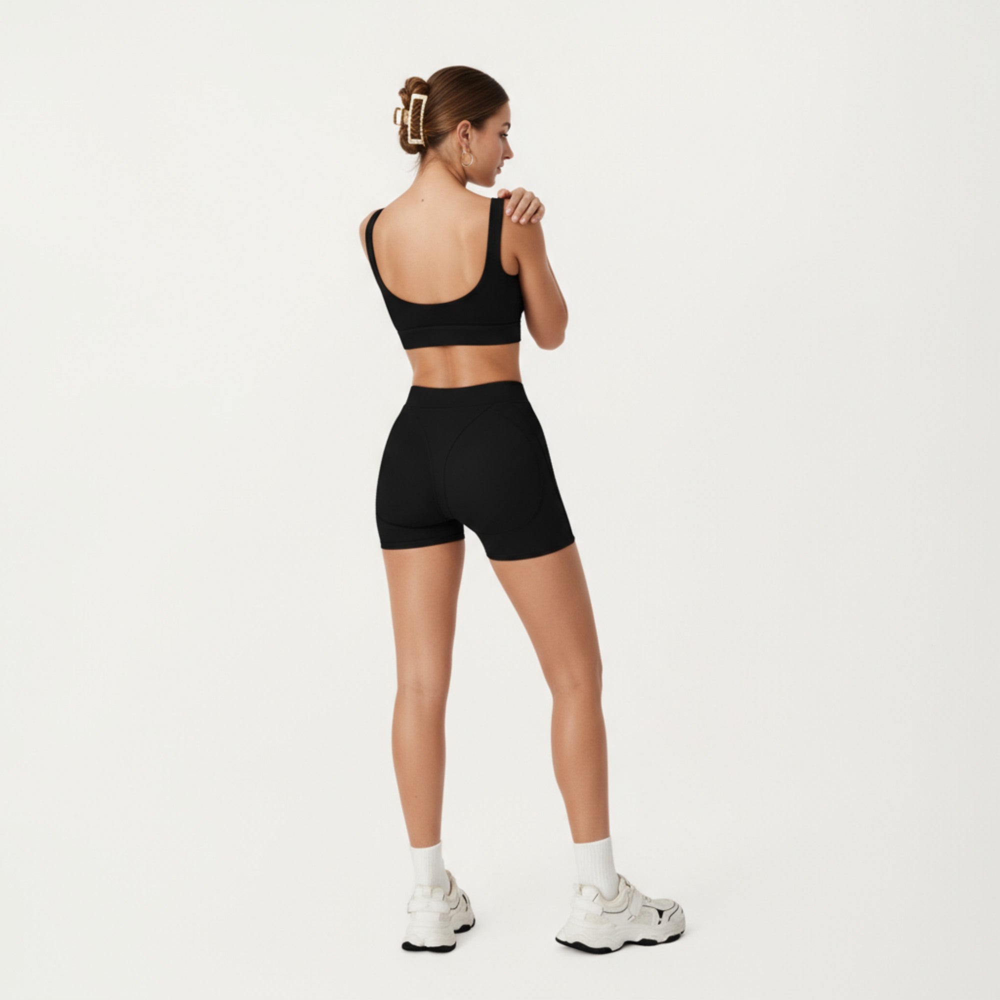 Anna-Kaci Active Women's High Waist Seam Detailed Active Shorts with Supportive Stretch Fabric and Flattering Fit