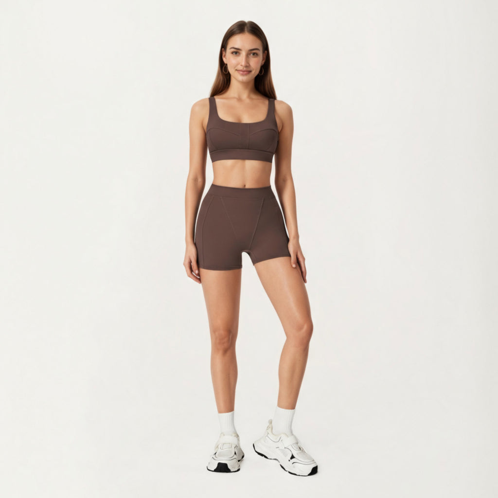 Anna-Kaci Active Women's High Waist Seam Detailed Active Shorts with Supportive Stretch Fabric and Flattering Fit