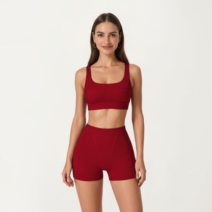 Anna-Kaci Active Women's High Waist Seam Detailed Active Shorts with Supportive Stretch Fabric and Flattering Fit