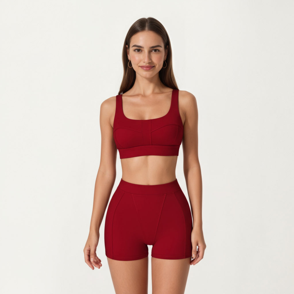 Anna-Kaci Active Women's High Waist Seam Detailed Active Shorts with Supportive Stretch Fabric and Flattering Fit