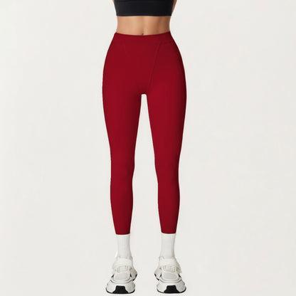 Anna-Kaci Active Women's High Waist Seam Detailed Full Length Leggings with Supportive Stretch Fabric and Sculpted Fit