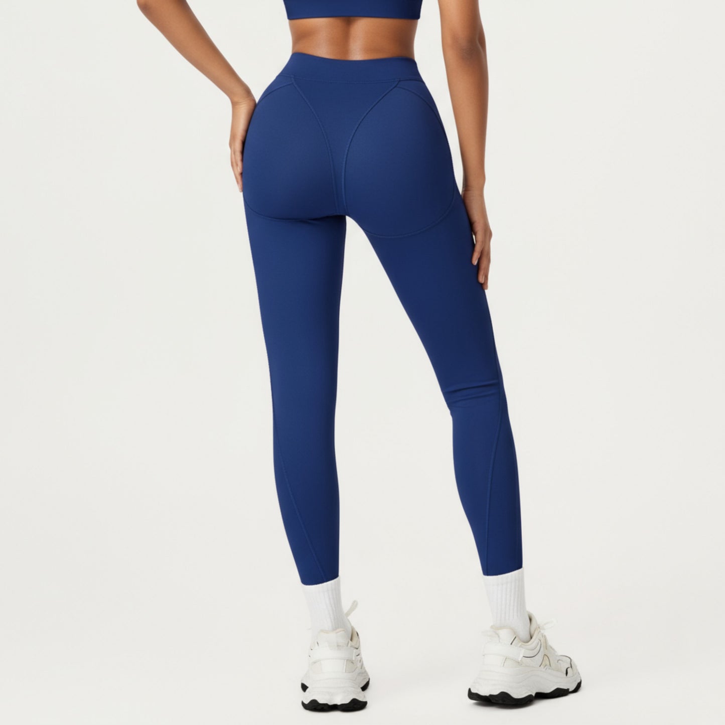 Anna-Kaci Active Women's High Waist Seam Detailed Full Length Leggings with Supportive Stretch Fabric and Sculpted Fit