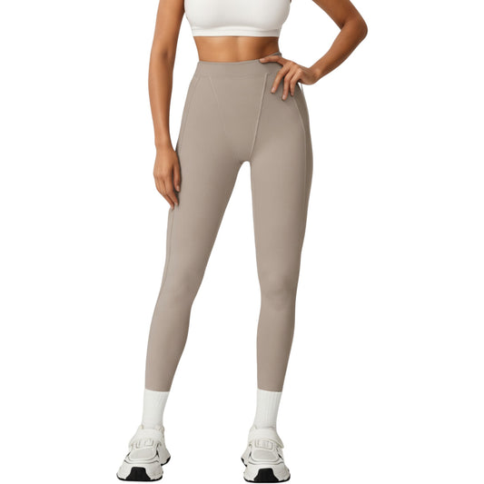 Anna-Kaci Active Women's High Waist Seam Detailed Full Length Leggings with Supportive Stretch Fabric and Sculpted Fit