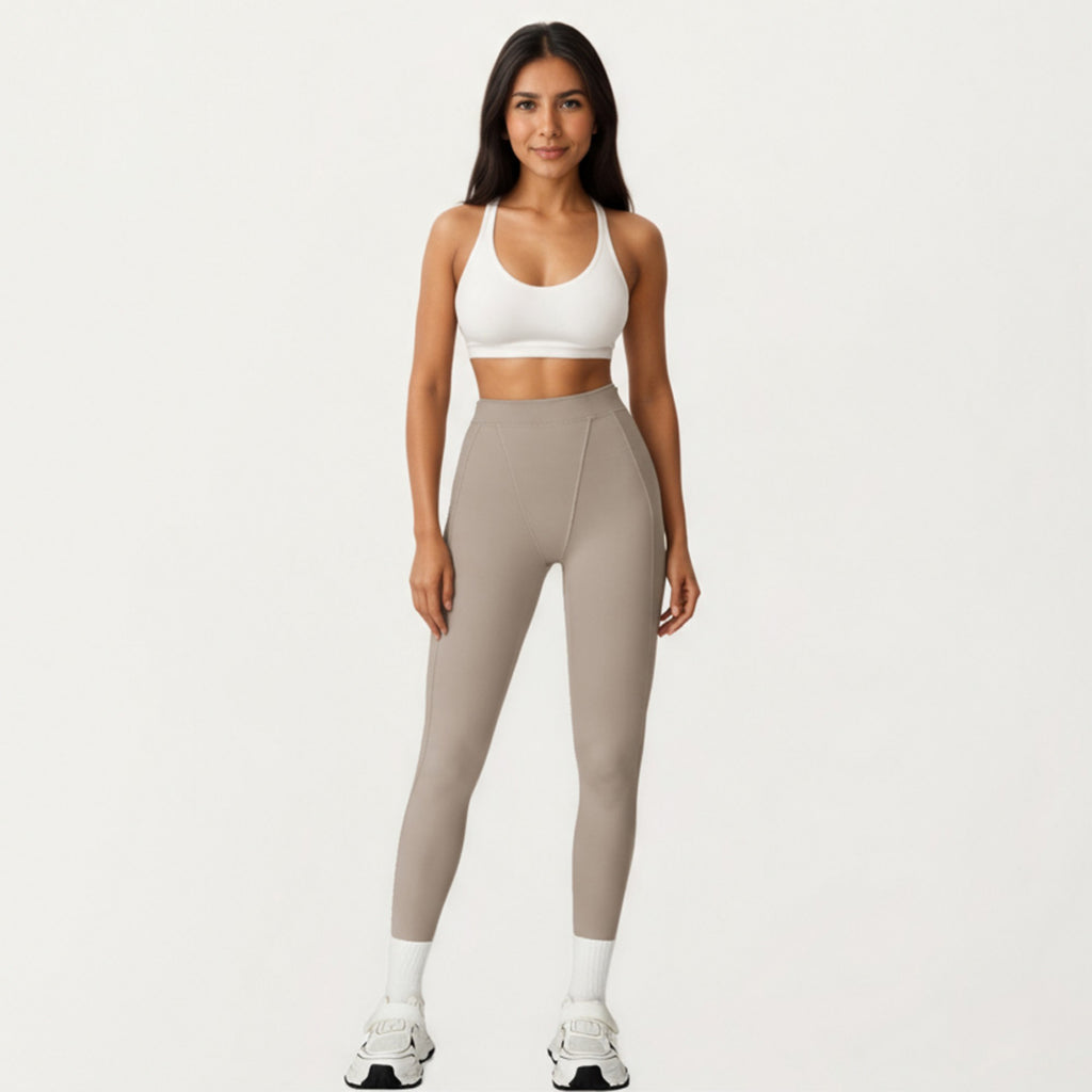 Anna-Kaci Active Women's High Waist Seam Detailed Full Length Leggings with Supportive Stretch Fabric and Sculpted Fit