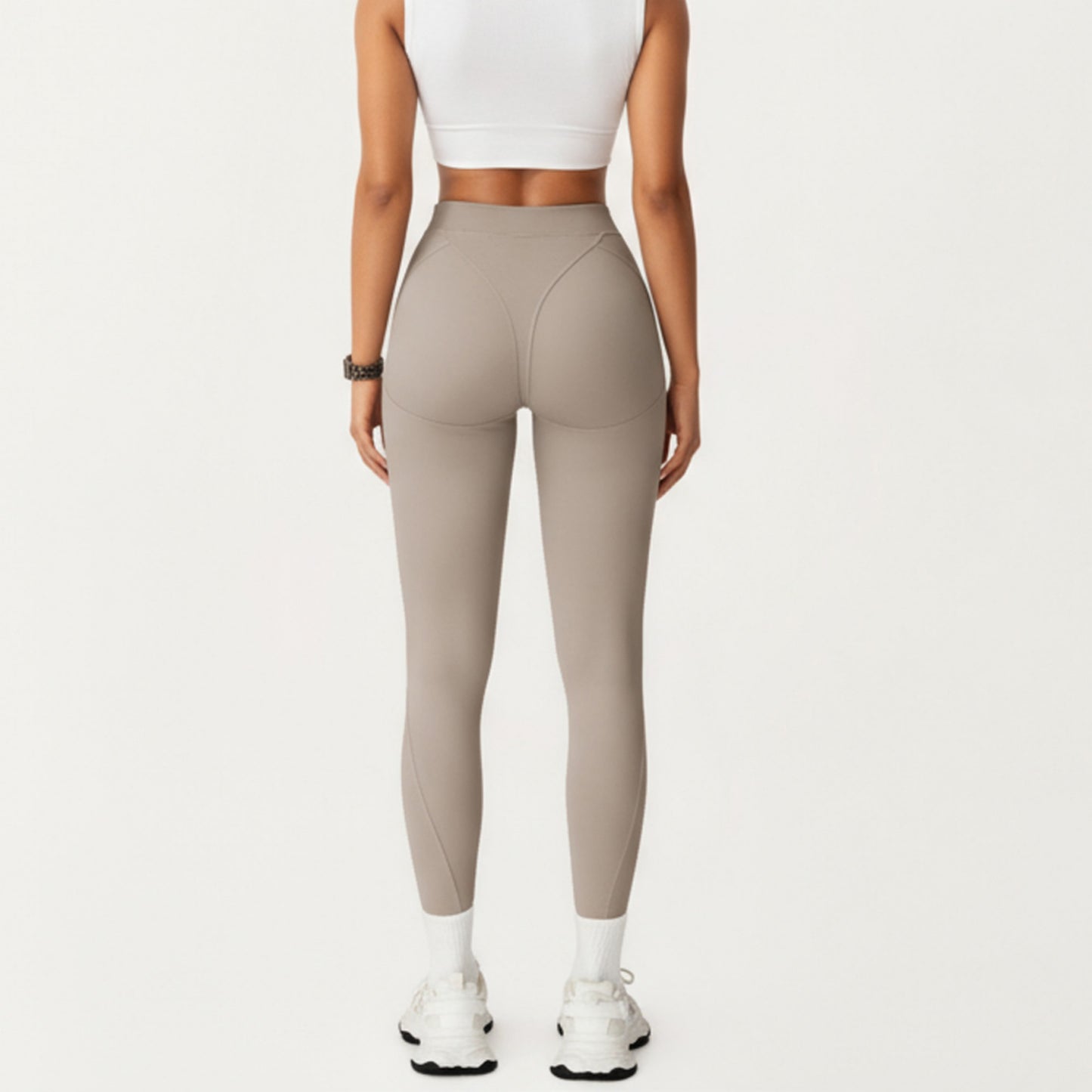 Anna-Kaci Active Women's High Waist Seam Detailed Full Length Leggings with Supportive Stretch Fabric and Sculpted Fit