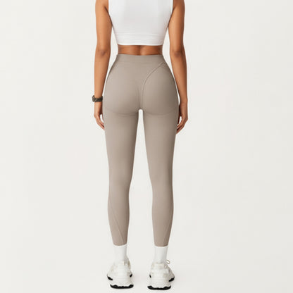 Anna-Kaci Active Women's High Waist Seam Detailed Full Length Leggings with Supportive Stretch Fabric and Sculpted Fit