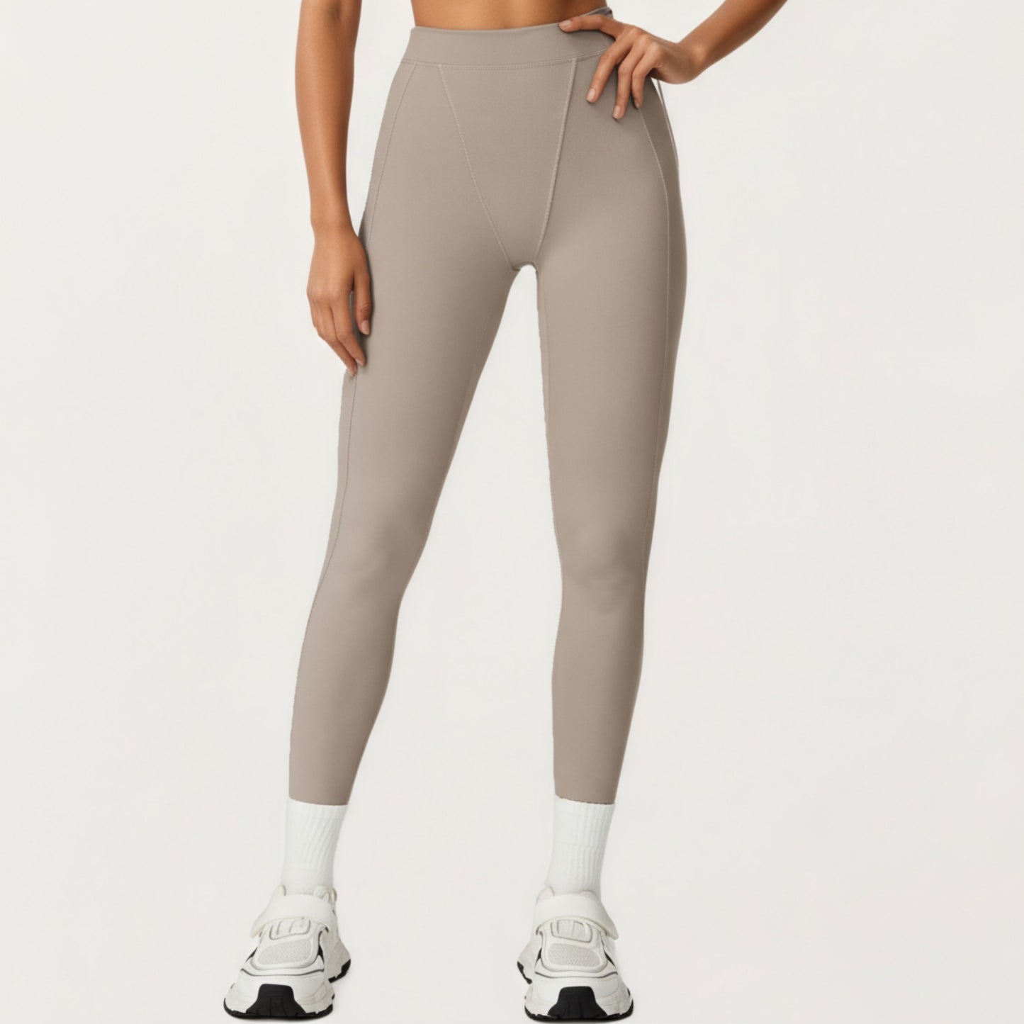 Anna-Kaci Active Women's High Waist Seam Detailed Full Length Leggings with Supportive Stretch Fabric and Sculpted Fit