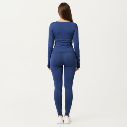 Anna-Kaci Active Women's High Waist Stretch Fit Full Length Leggings with Contour Waistband and Smooth Seam Detailing