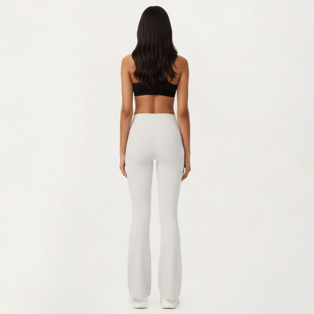 Anna-Kaci Active Women's Crossover Waist Flare Leg Yoga Pants with Stretch Fit Fabric and Smooth Contoured Silhouette