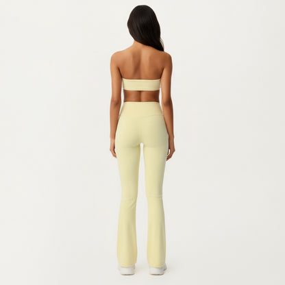 Anna-Kaci Active Women's Crossover Waist Flare Leg Yoga Pants with Stretch Fit Fabric and Smooth Contoured Silhouette