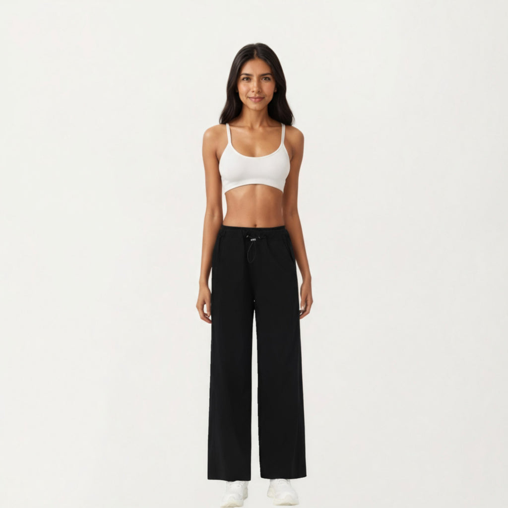 Anna-Kaci Active Women's High Waist Wide Leg Sweatpants with Adjustable Drawstring Waistband and Relaxed Fit