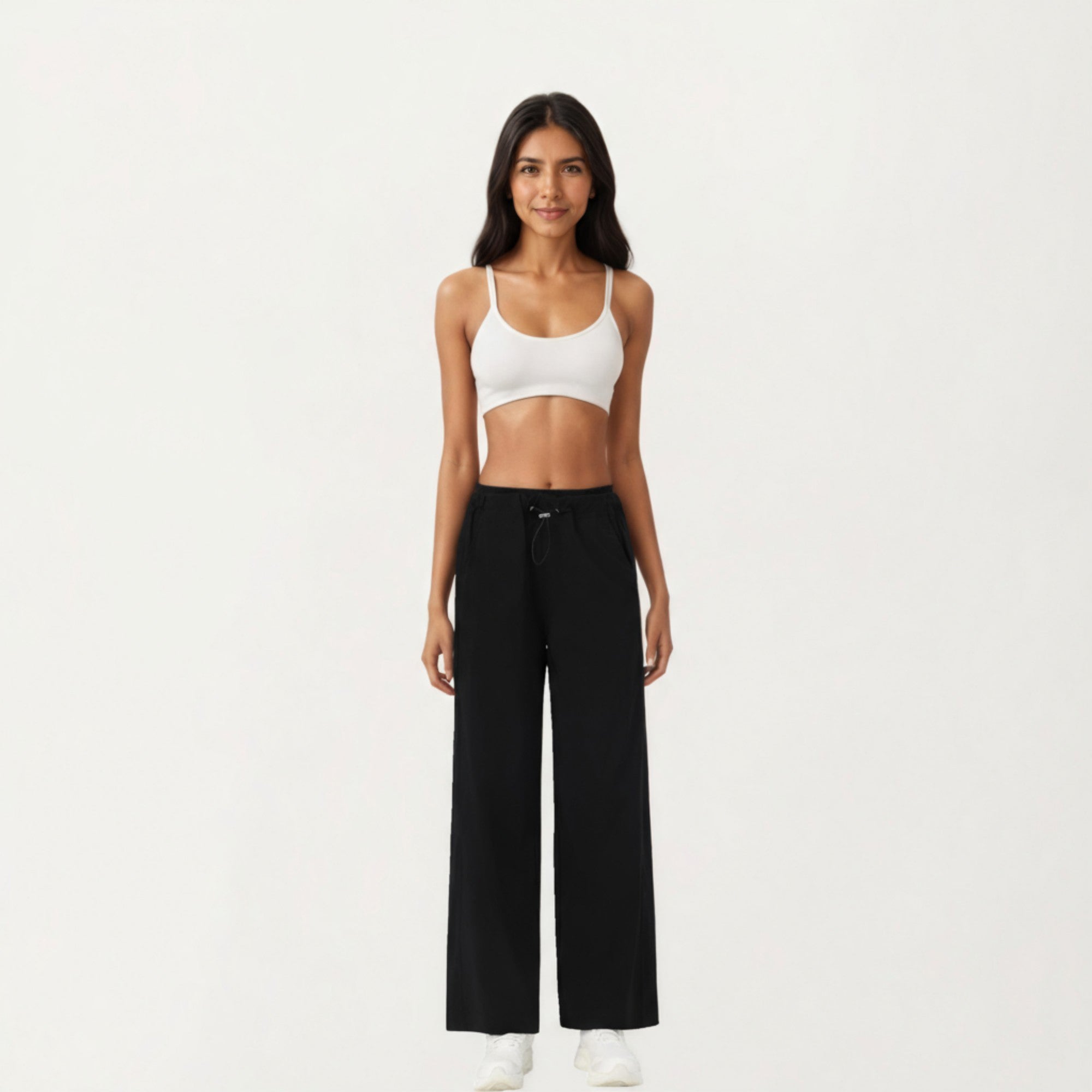 Anna-Kaci Active Women's High Waist Wide Leg Sweatpants with Adjustable Drawstring Waistband and Relaxed Fit