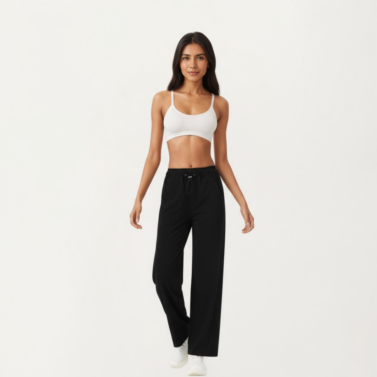 Anna-Kaci Active Women's High Waist Wide Leg Sweatpants with Adjustable Drawstring Waistband and Relaxed Fit