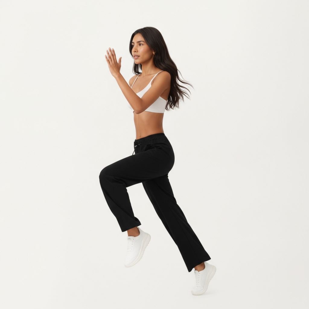 Anna-Kaci Active Women's High Waist Wide Leg Sweatpants with Adjustable Drawstring Waistband and Relaxed Fit