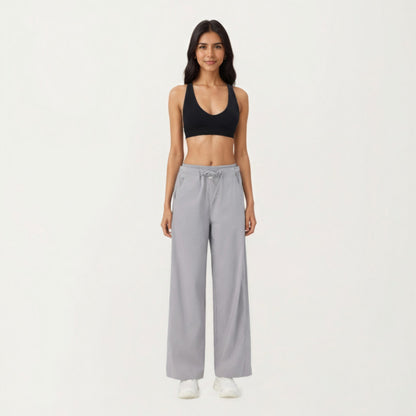 Anna-Kaci Active Women's High Waist Wide Leg Sweatpants with Adjustable Drawstring Waistband and Relaxed Fit