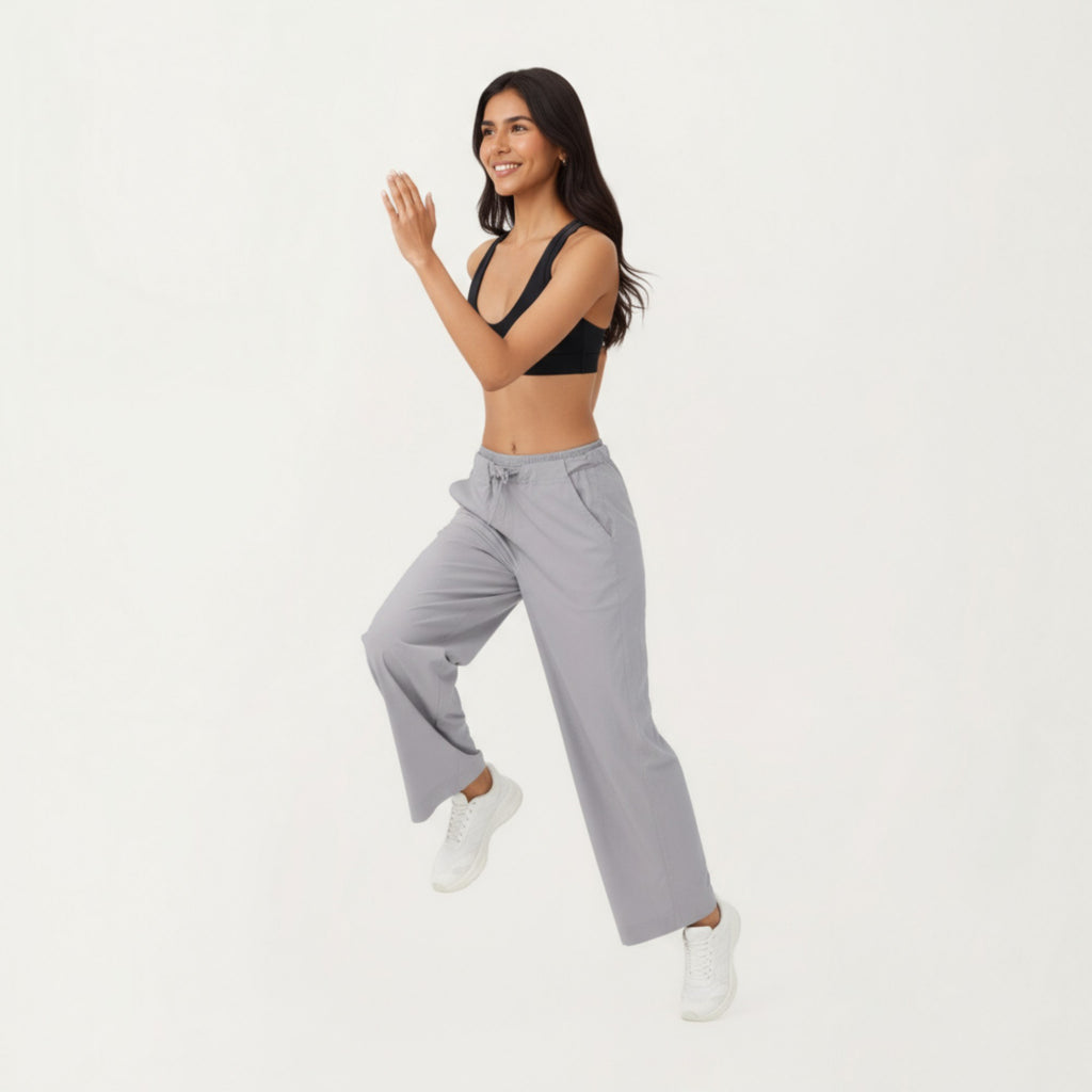 Anna-Kaci Active Women's High Waist Wide Leg Sweatpants with Adjustable Drawstring Waistband and Relaxed Fit