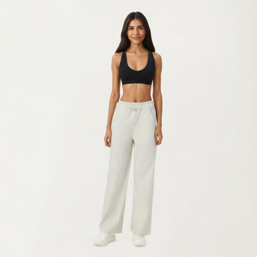 Anna-Kaci Active Women's High Waist Wide Leg Sweatpants with Adjustable Drawstring Waistband and Relaxed Fit