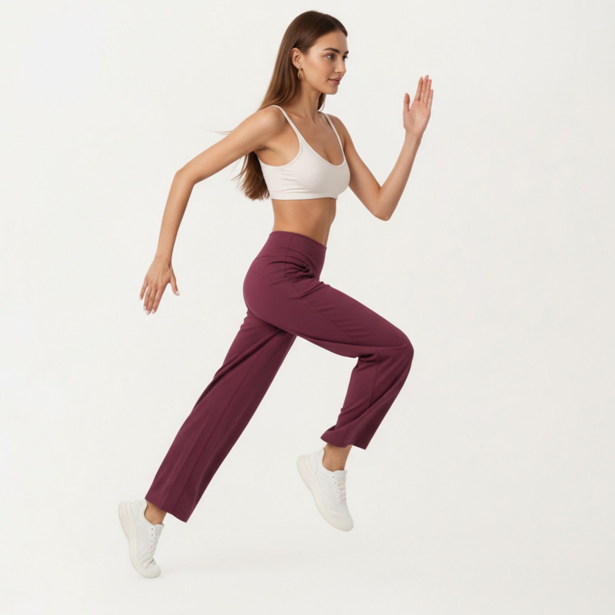 Anna-Kaci Active Women's High Waist Pleated Wide Leg Sweatpants with Smooth Stretch Fabric and Relaxed Silhouette