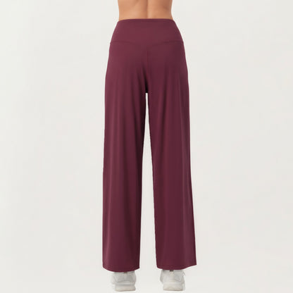 Anna-Kaci Active Women's High Waist Pleated Wide Leg Sweatpants with Smooth Stretch Fabric and Relaxed Silhouette