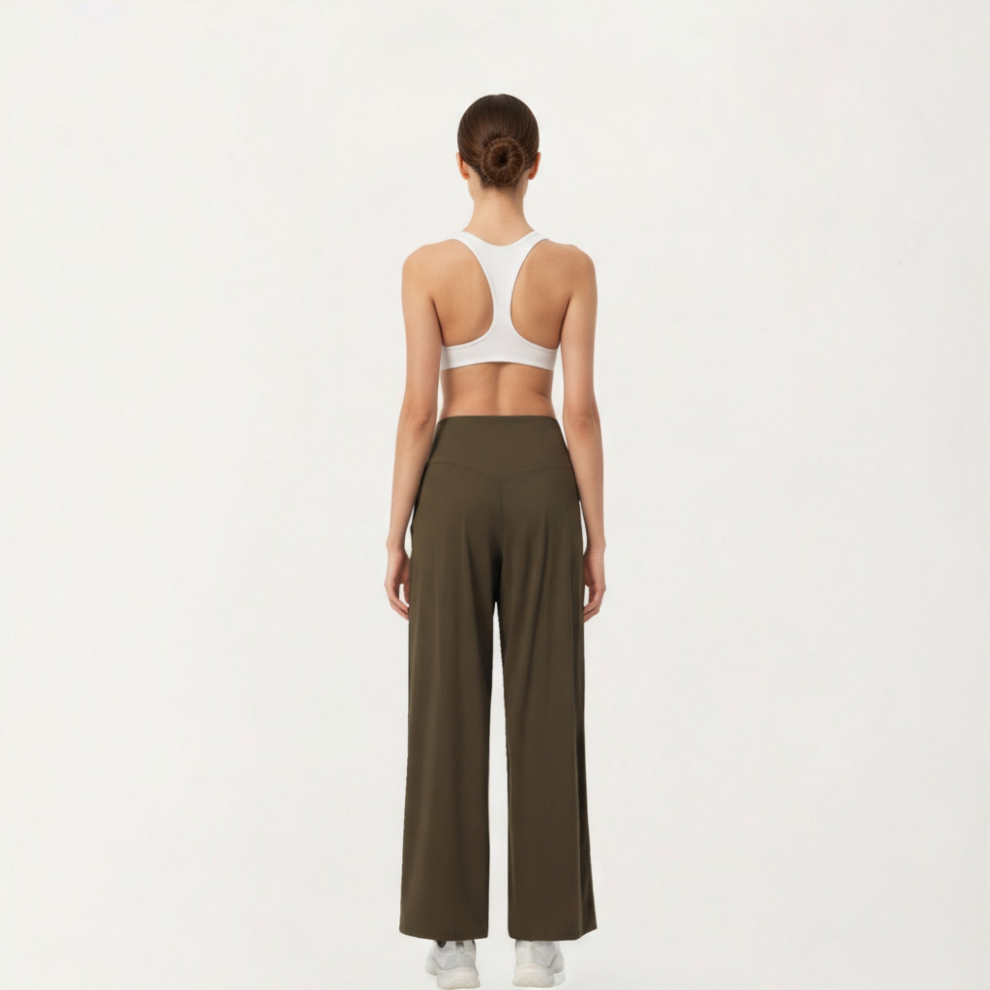 Anna-Kaci Active Women's High Waist Pleated Wide Leg Sweatpants with Smooth Stretch Fabric and Relaxed Silhouette