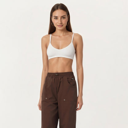 Anna-Kaci Active Women's High Waist Wide Leg Cargo Sweatpants with Adjustable Drawstring and Utility Pocket Design