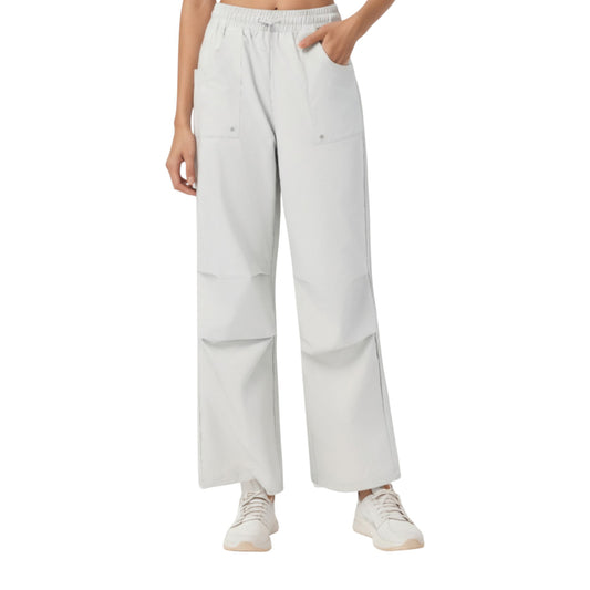 Anna-Kaci Active Women's High Waist Wide Leg Cargo Sweatpants with Adjustable Drawstring and Utility Pocket Design