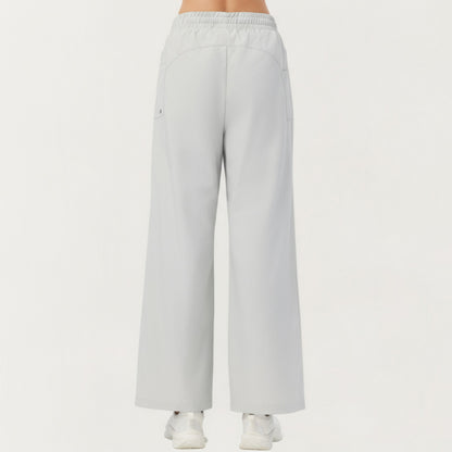 Anna-Kaci Active Women's High Waist Wide Leg Cargo Sweatpants with Adjustable Drawstring and Utility Pocket Design