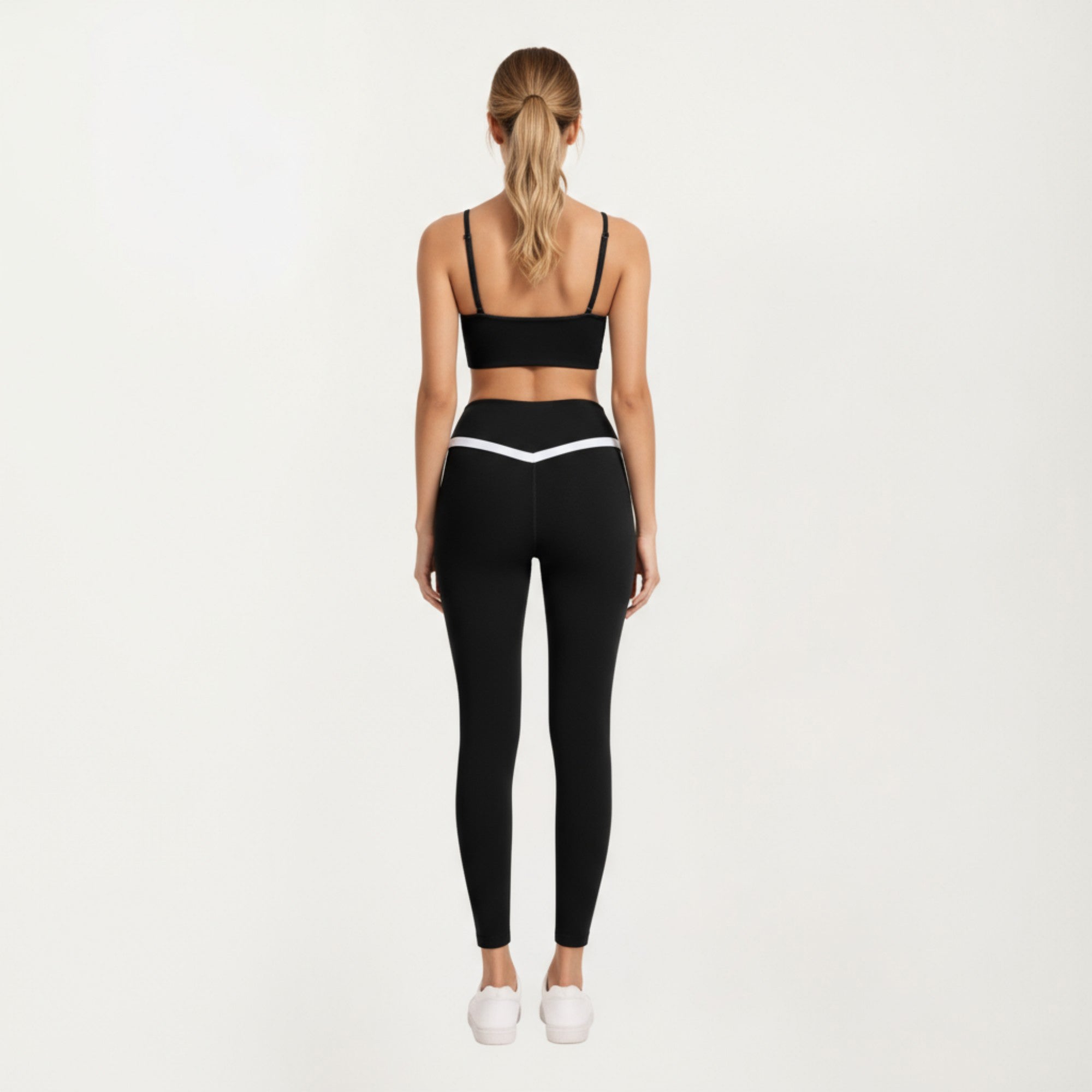 Anna-Kaci Active Women's Asymmetrical Neck Colorblock Sports Bra with Strap Design and Stretch Fit Fabric