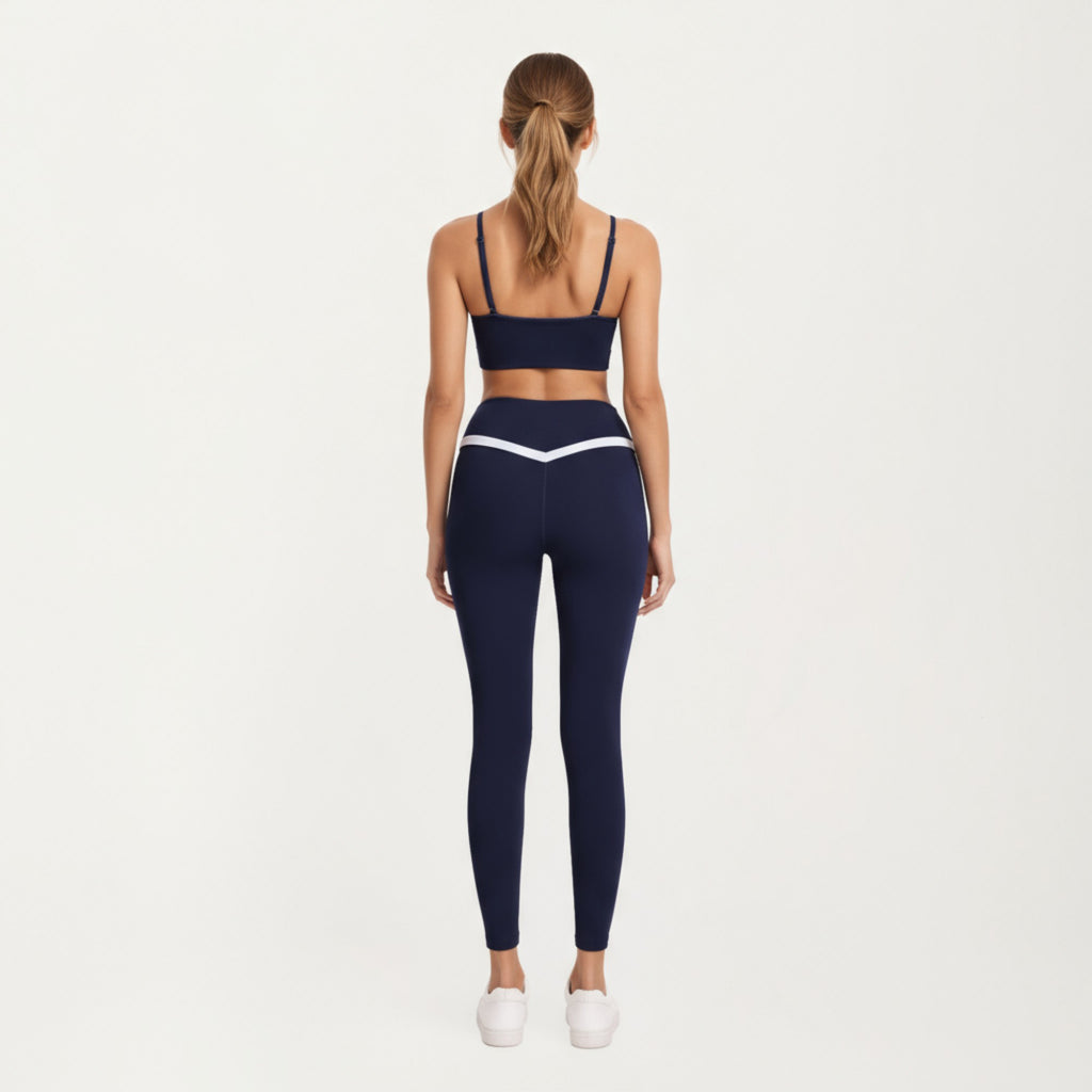 Anna-Kaci Active Women's Asymmetrical Neck Colorblock Sports Bra with Strap Design and Stretch Fit Fabric