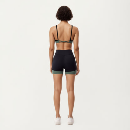 Anna-Kaci Active Women's Scoop Neck Colorblock Sports Bra with Adjustable Straps and Stretch Fit Fabric